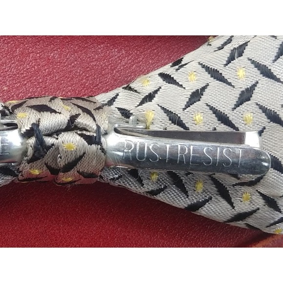 Vintage Silver Diamond Point Bow Tie // Formal Wear, Vintage Wedding Attire - Picture 9 of 10